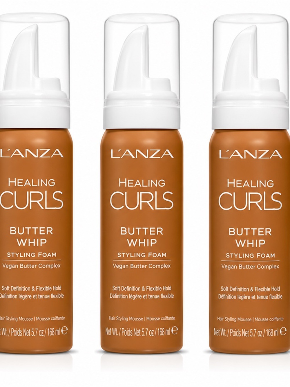 L’ANZA Healing Curls Butter Whip Styling Foam 1.7 oz / 50ml Travel Size Lot of 3